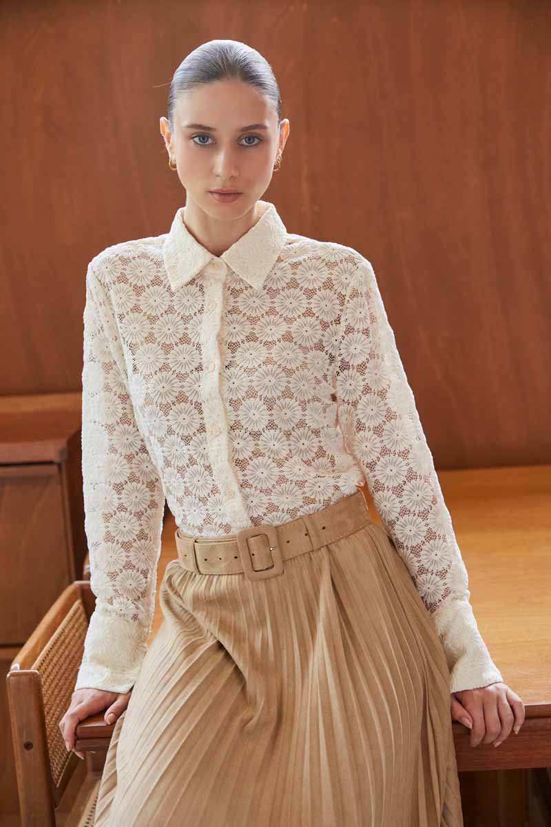 Camisa de la marca Elli White Beige